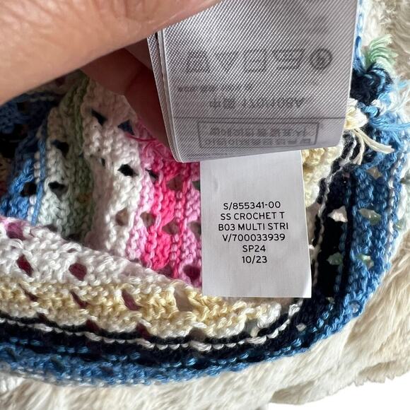 Gap Women’s Rainbow Crotchet Open Knit Top Multicolor Size XL - Picture 7 of 10